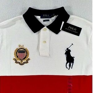 Big Pony- Polo Ralph Lauren L USA Crest Embroidered Polo